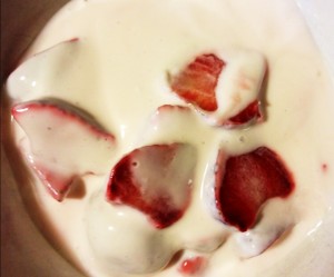 Yogurt with Fresh Strawberries