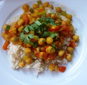 Curried Chickpeas and Tomatoes
