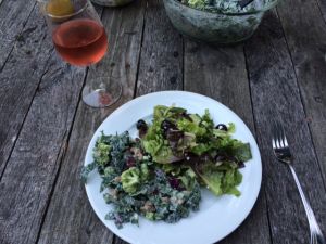 Broccoli Kale Salad and Greek Salad