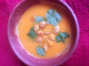 Thai Pumpkin Soup with Curried Pumpkin Seeds--so delicious!