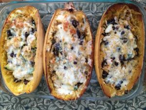 Stuffed Spaghetti Squash (the picture does not do this dish justice! It tastes great.)