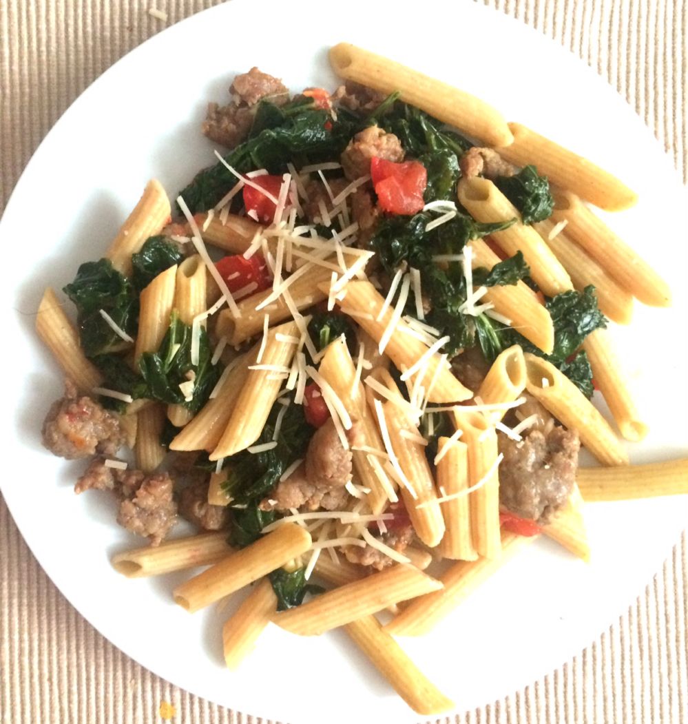 You are currently viewing Italian Sausage, Kale, and Tomatoes with Whole Grain Pasta