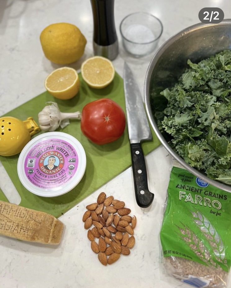 Read more about the article Kale and Farro Salad with Lemon Miso Vinaigrette