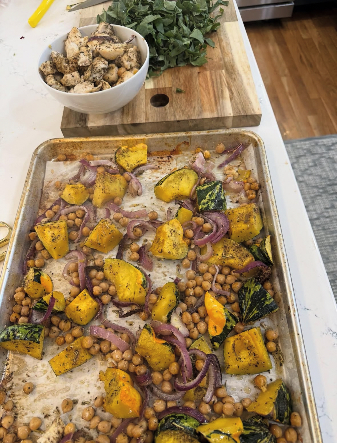 Read more about the article Harvest Sheet Pan Supper with Maple Miso Mustard drizzle